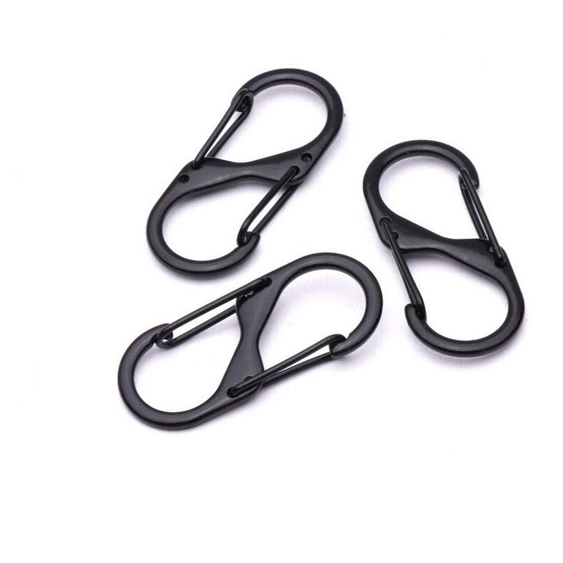 10Pcs S Shape Metal Buckle Dual Spring Keychain Clip 2 Opening Snap Hook Durable Clip Key Chain Hook for Camping Fishing Hiking