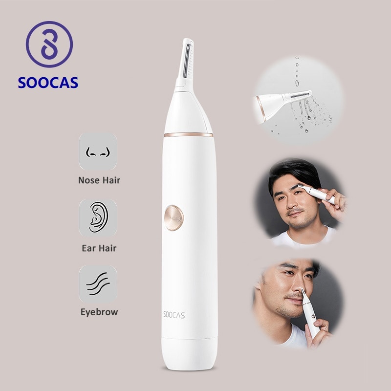 SOOCAS N1 nez tondeuse à cheveux électrique sourcil oreille coupe de cheveux rasoir lame tranchante lavable sûr nettoyant enlèvement tondeuse avec batterie
