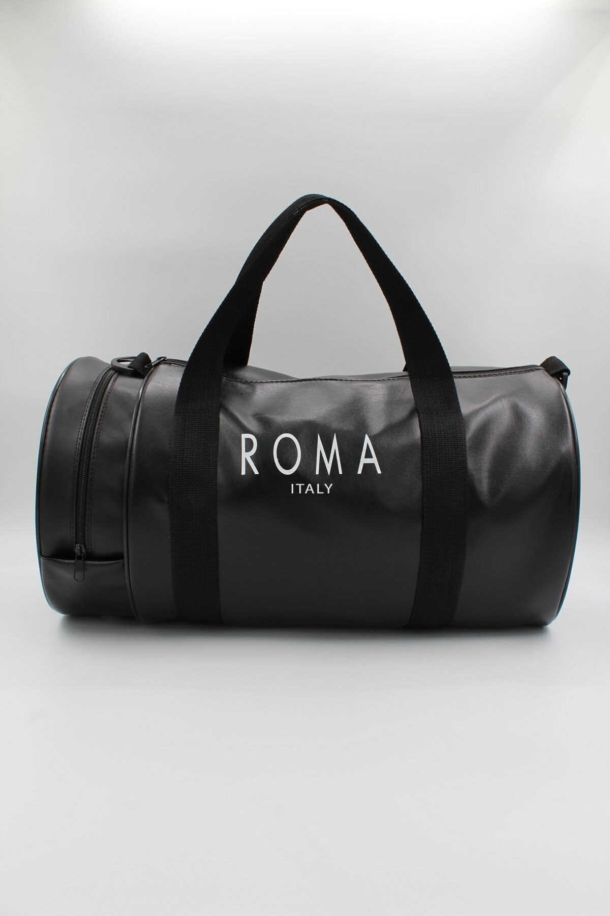 Binocular negro cilíndrico con cremallera, correa de mano para hombro, bolso deportivo, bolsa con logotipo de Italia romana, unisex: Gris claro