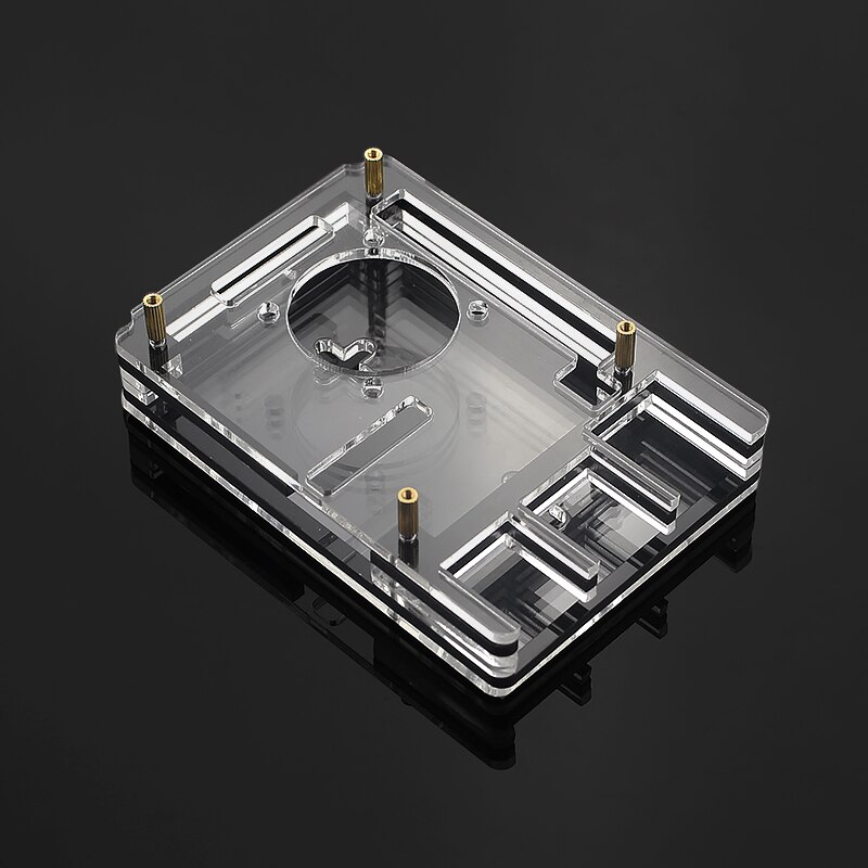 6 schicht Raspberry Pi 4 Acryl Fall Transparent Shell Unterstützung Blaue LED Lüfter für Raspberry Pi 4 Modell B