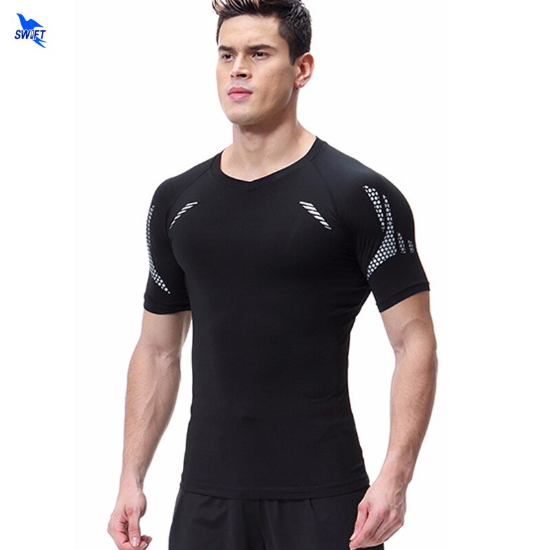 Summer Mens Compression Short Sleeve T Shirt Bodybuilding Fitness Sportswear Men Sport Tops Quick Dry Running Tight Tees