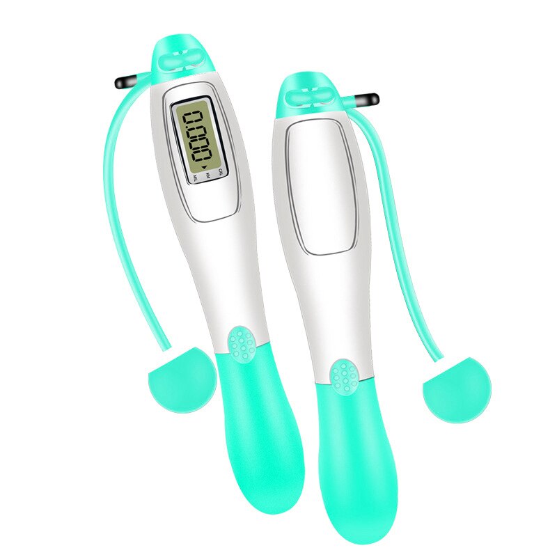 Electronic Skipping Rope Set Cordless Skipping Smart Jump Rope LCD Screen Counting Speed Counter Fitness Exercise Body Building: Green-Cordless