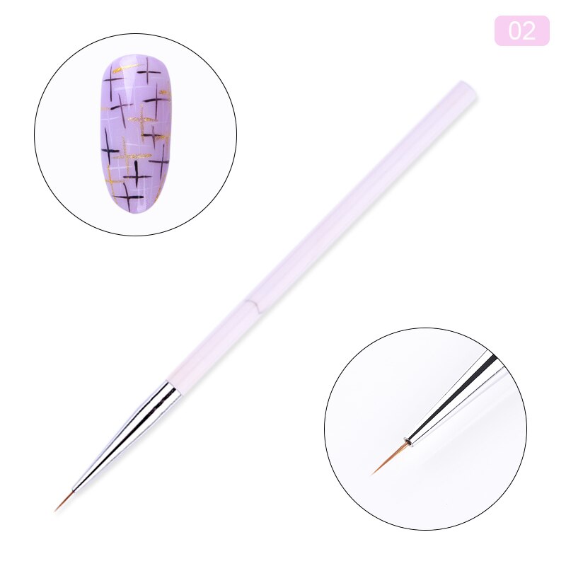 Marmorhandtag nagelkonst akrylborste uv gel liner ritpenna blomma carving måla penslar nail liner diy nail art verktyg: Mönster 2