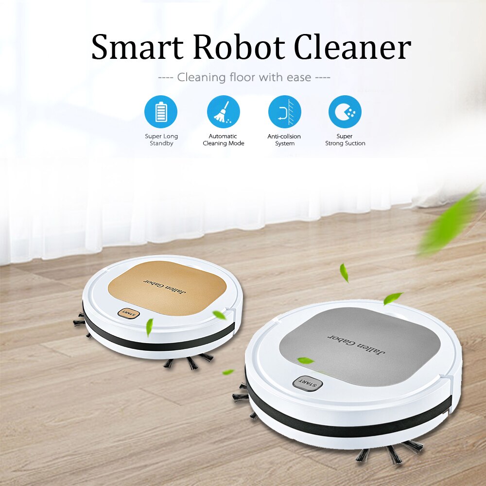 Robot Vacuum Cleaner 3-in-1 Sweeping Vacuuming Robot Automatic Cleaning Anti Sensor Anti-crash Bumper Rechargeable