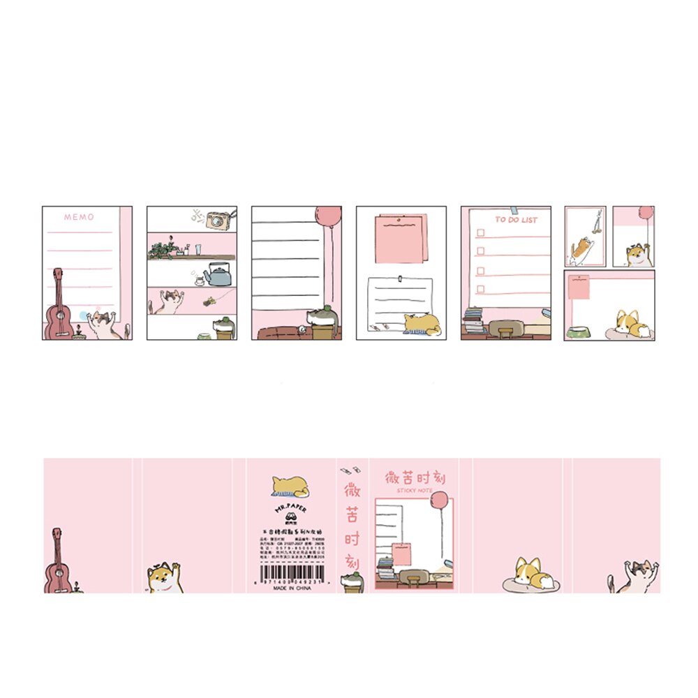 260 Vellen Multi-Fold Sticky Notes Mooie Cartoon Memo Note Dagelijkse Plan Te Doen Lijst Notepad Makkelijk Te Plakken voor Thuis Kantoor School: style 4