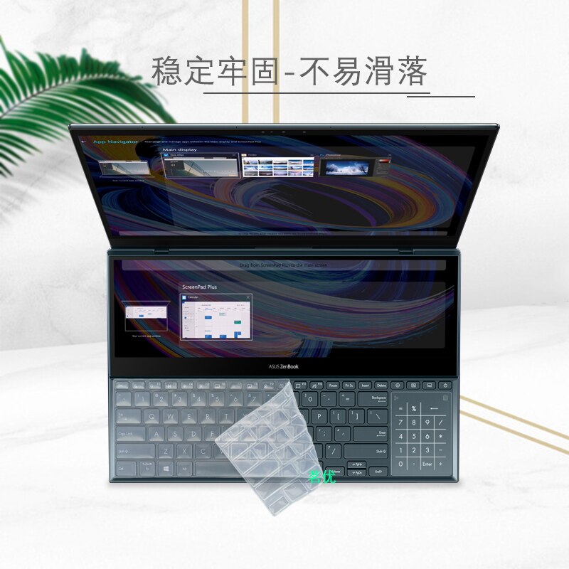 Til asus zenbook pro duo 15 ux581 ux581gv ux581g ux581lv ux581 gv lv g bærbar silikone tastatur cover skærm filmbeskytter: Kun tastatur