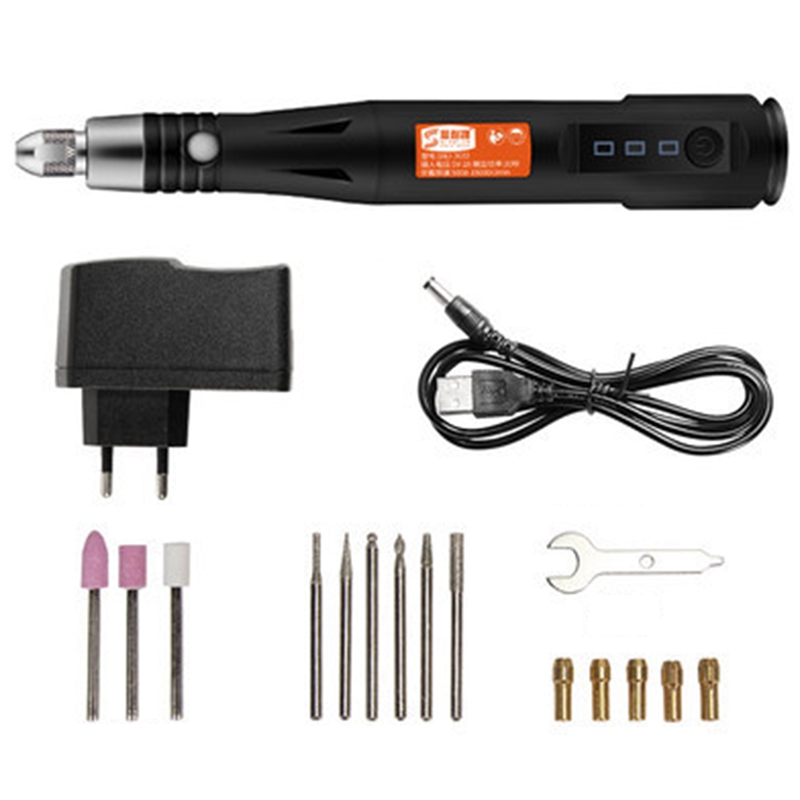 ! Sinaijie 15000Rpm Verstelbare Elektrische Grinder Boor Rotary Tool Grinder Usb Graveren Pen Met Boren Tool: Black