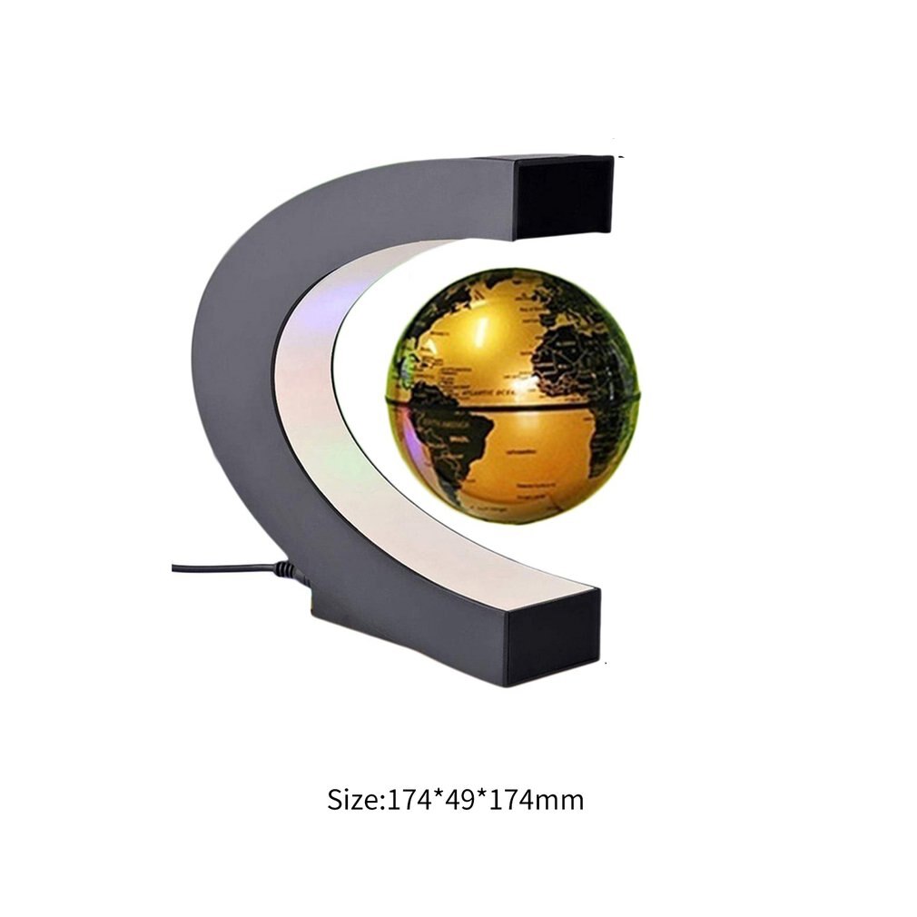 Electronic Magnetic Levitation Floating Globe Antigravity LED Light Home Decor Blue Golden EU Plug