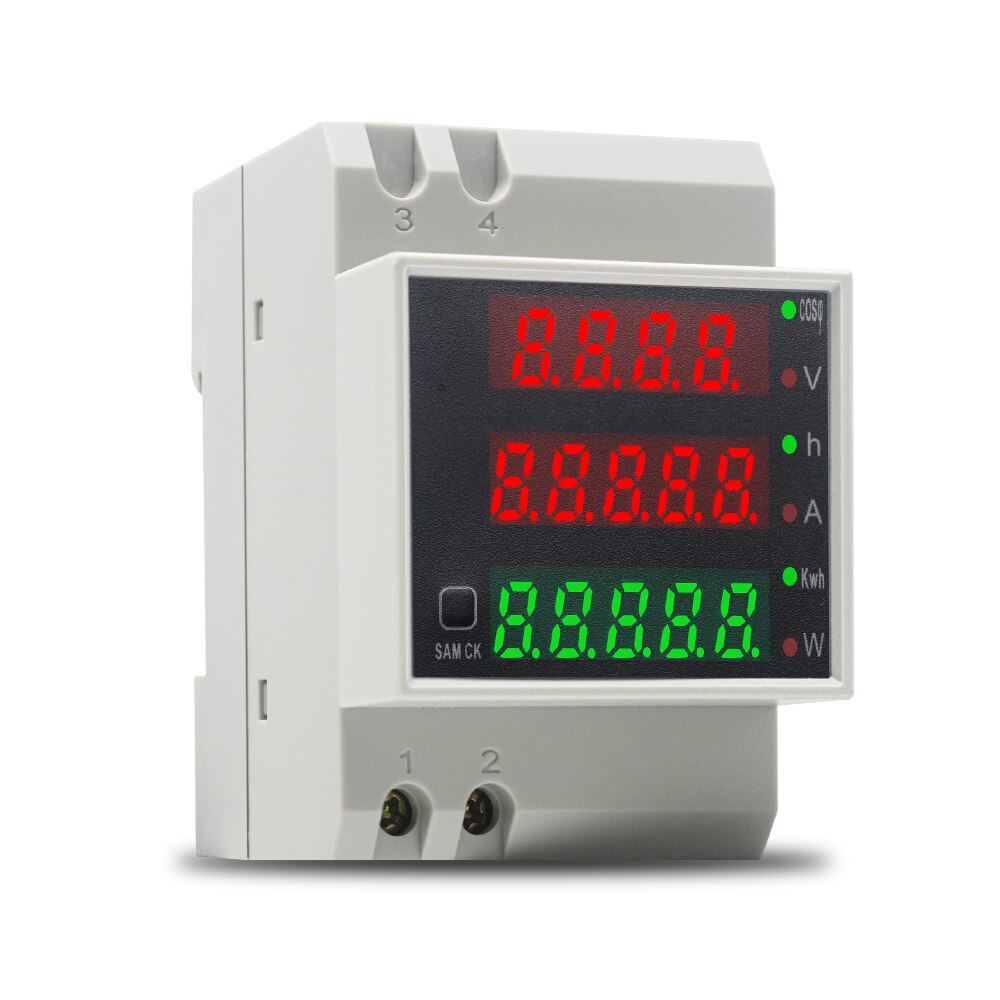 Din-Rail Ac Monitor Wattmeter Led Actieve Power Factor Elektrische Energie Meter Voltmeter Amperemeter Ac 80-300V 250-450V 0-100.0A