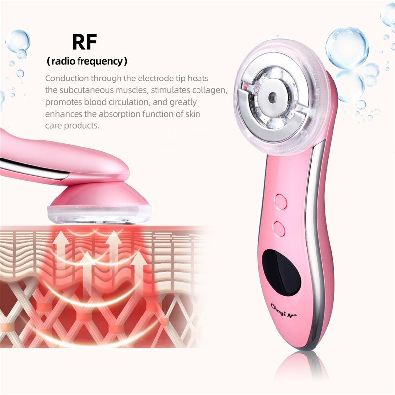 6 In 1 Ems Rf Photon Therapy Facial Massager Infrared Ion Skin Rejuvenation Beauty Machine Face Lifting Anti Aging Skin Care