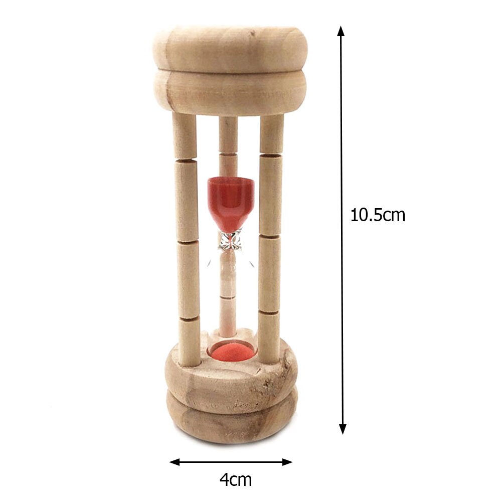 Wooden Hourglasses Home Decor 3min Kids Teeth Brushing Sandglass Timer Ornaments Crafts Sand Clock Hourglass Timer: Red