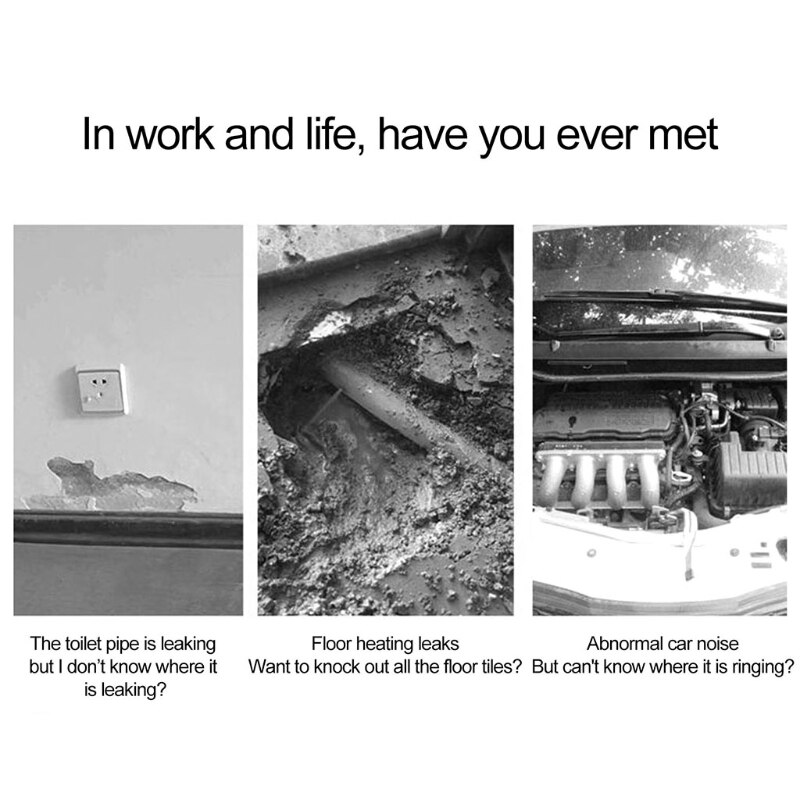 50LB Water Lekkage Detectie Ondergrondse Waterleiding Lek Monitor Hoge Intensiteit Detector Accessoire Kit Met Oortelefoon Datakabel