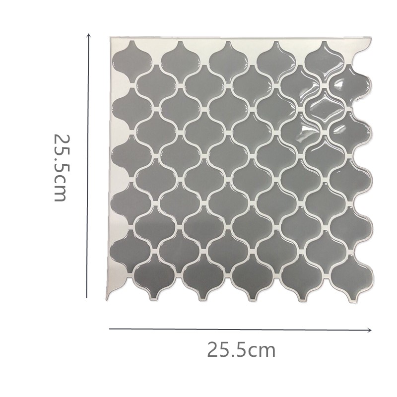 Grey Arabesque Moroccan Tile Self Adhesive Backsplash 3D Mosaic Tile Wall Sticker Vinyl Bathroom Kitchen Home Decor DIY