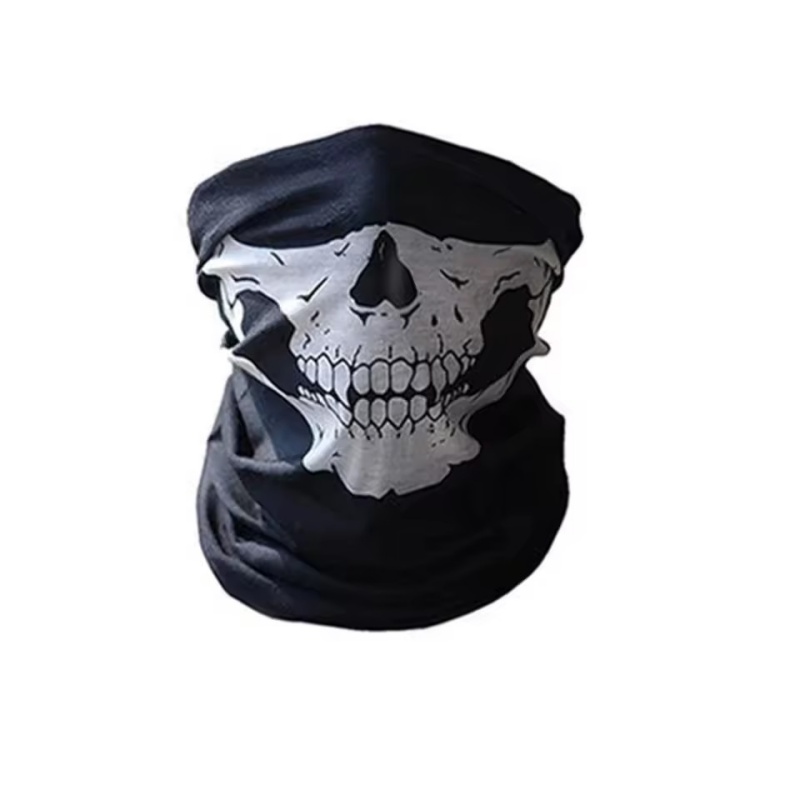 Skull Men Balaclava Ski Mask Cycling Caps Snowboard Face Cover Motorcycle Bicycle Helmet Hood Bandana Scarf Breathable Windproof: black