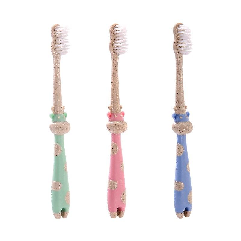 1 Pc Baby Straw Soft-bristled Toothbrush Children Cartoon Animal Training Toothbrushes Dental Health Care Stuff for 2-5Y Babies