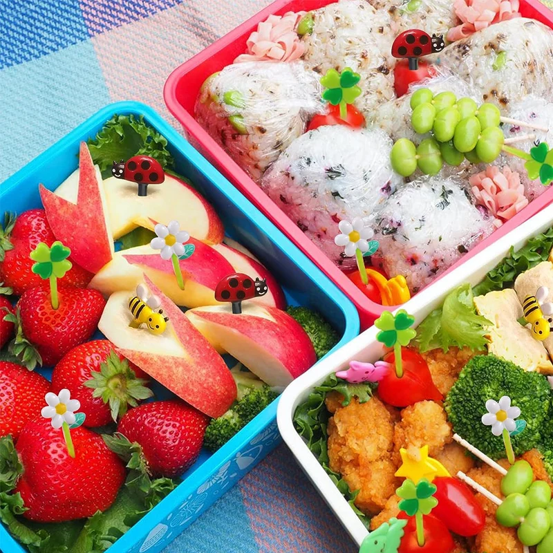 Accesorios para fiambrera Bento, selecciones de frutas y alimentos, tazas de silicona, divisores de fiambrera y bandas de silicona multiusos, estuche para salsa