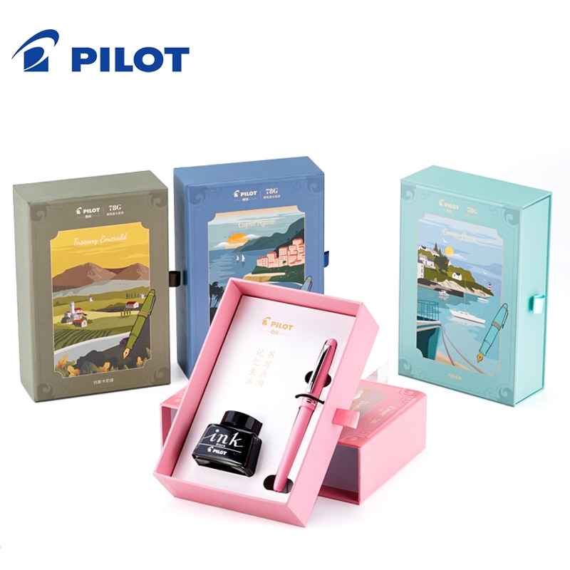 PILOT 78G fountain pen pink light gray fountain pen Italian style fountain pen EF/F/M nib fountain pen set limited edit