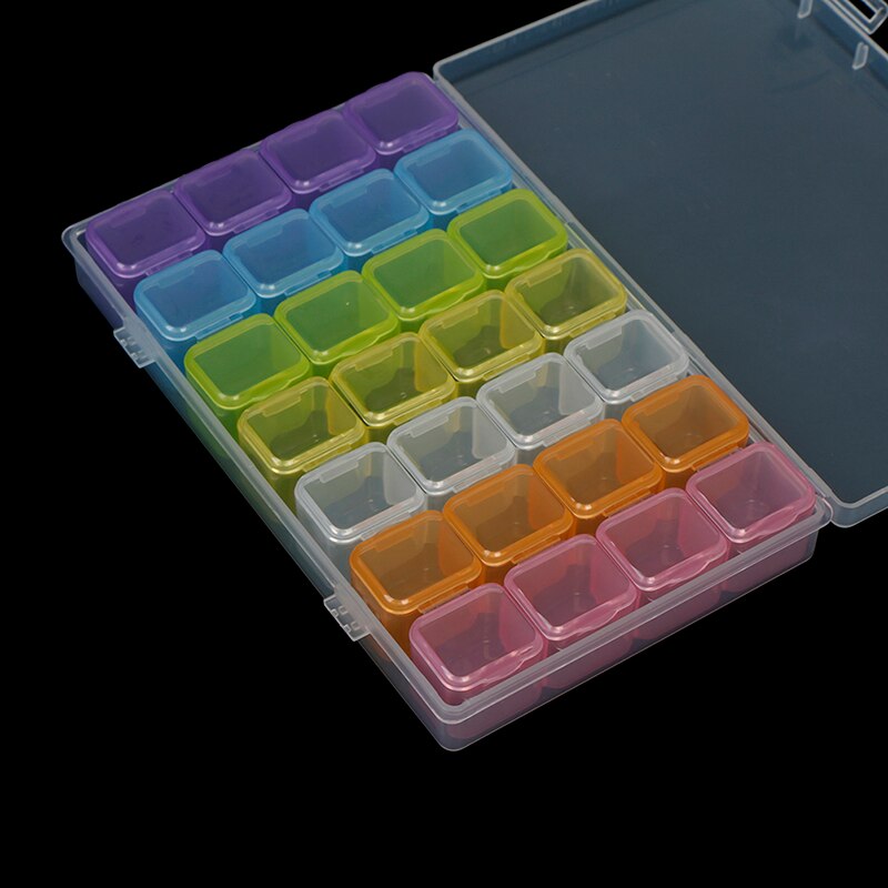 28 Slots Diamond Embroidery Box Diamond Painting Accessory Case Clear plastic Display Storage Boxes Cross Stitch Tools