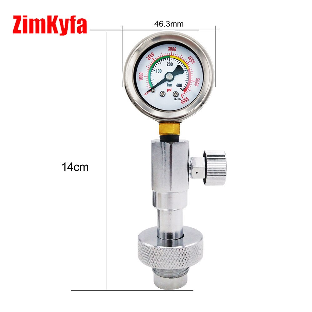Druk Testen Checker Voor Duiken Air Tank Din 232/300 Bar Met 400bar/6000psi Gauge