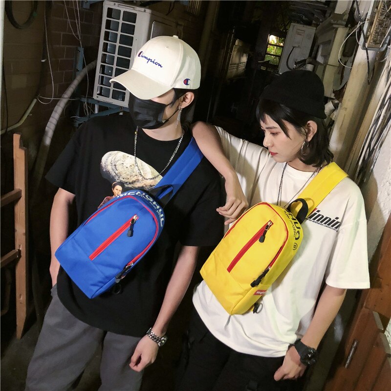 Fanny brysttaske håndtaske koreansk stil unise talje bæltetaske preppy stil hip-hop bum bag rejse daglige enkelt skuldertasker