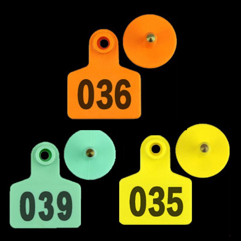 100PCS Soft TPU Ear Tags Livestock Identification Ear Tag Applicator for Pig Cow