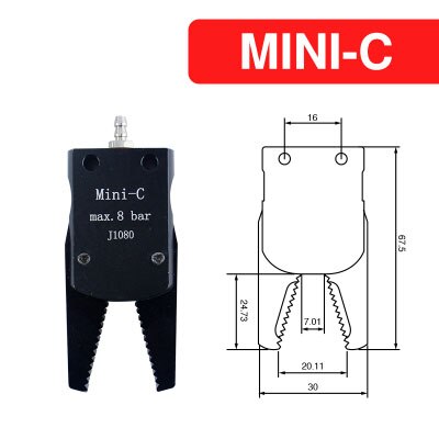MINI gripper Pneumatic Mini Fixture J1080 Manipulator Accessories Mechanical Fixture Water Spout Clip for industrial robots: MINI  C
