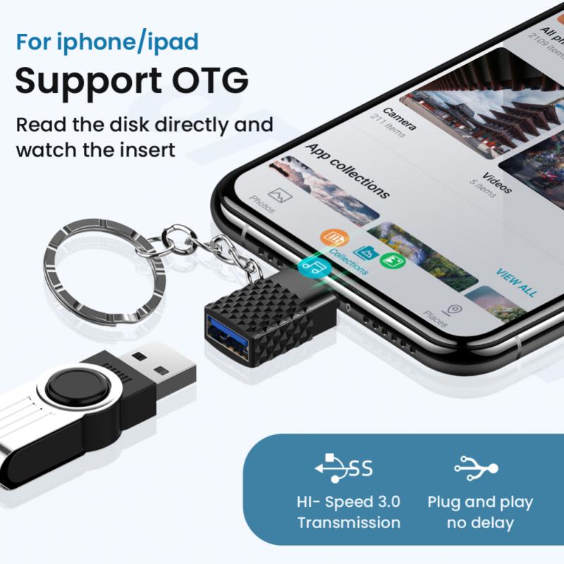 Voor Iphone Verbindt Om De Usb Flash Drive Otg Adapter Lightning Naar Usb Converter Iphone Mobiele Telefoon U Schijf Adapter