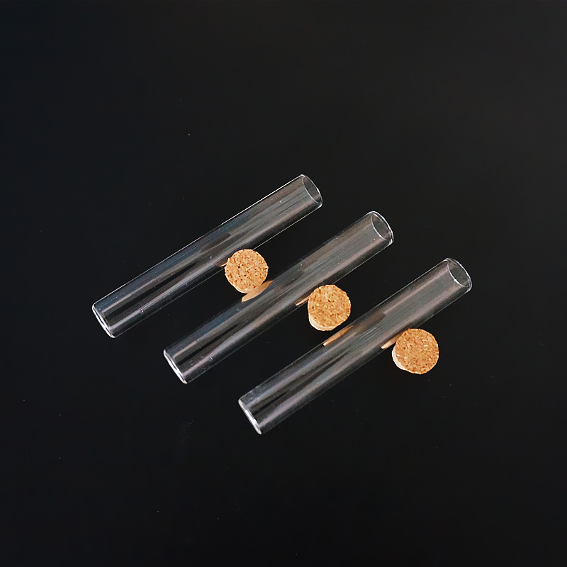 20pcs/pack 12x75mm Clear Glass Test Tube With Cork Stoppers For School Laboratory Supplies Flat Bottom
