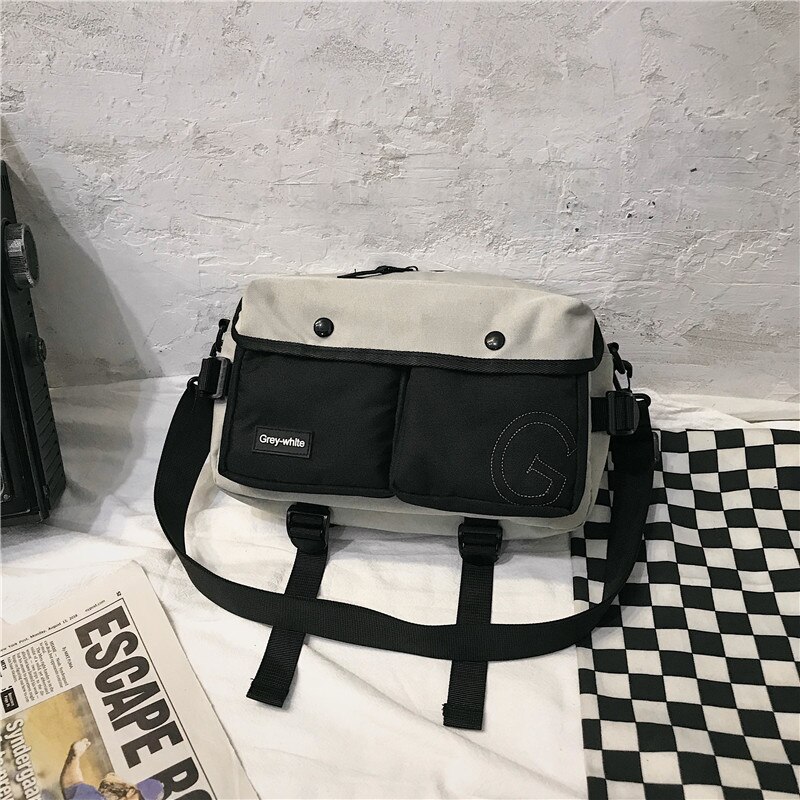 Messenger Bag Couple Original Uoct.all Tooling Bag Ins Function Sports Bag Girl Wild Diagonal Shoulder Bag: Gray