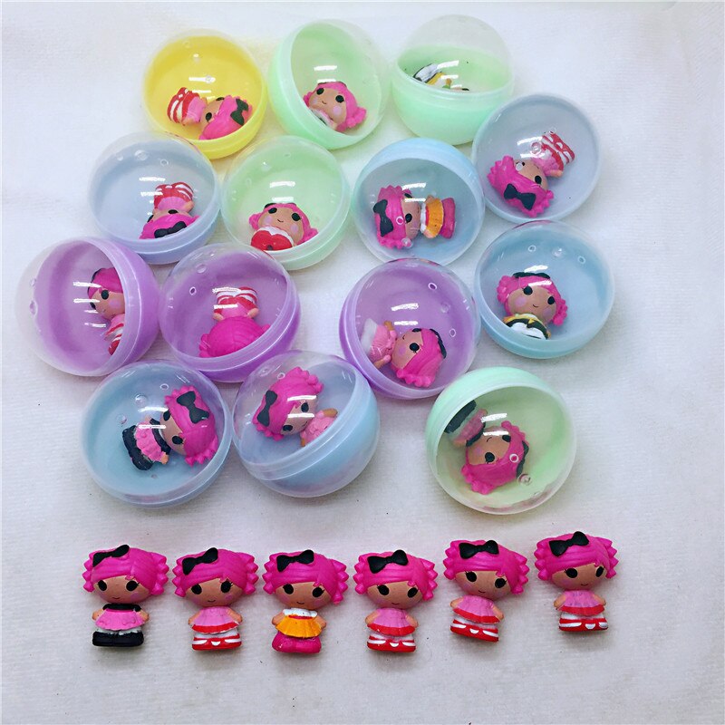 10pc/lot 45mm diameter plastic color balls capsules toys with inside mini dolls toys randomly mix for vending machine