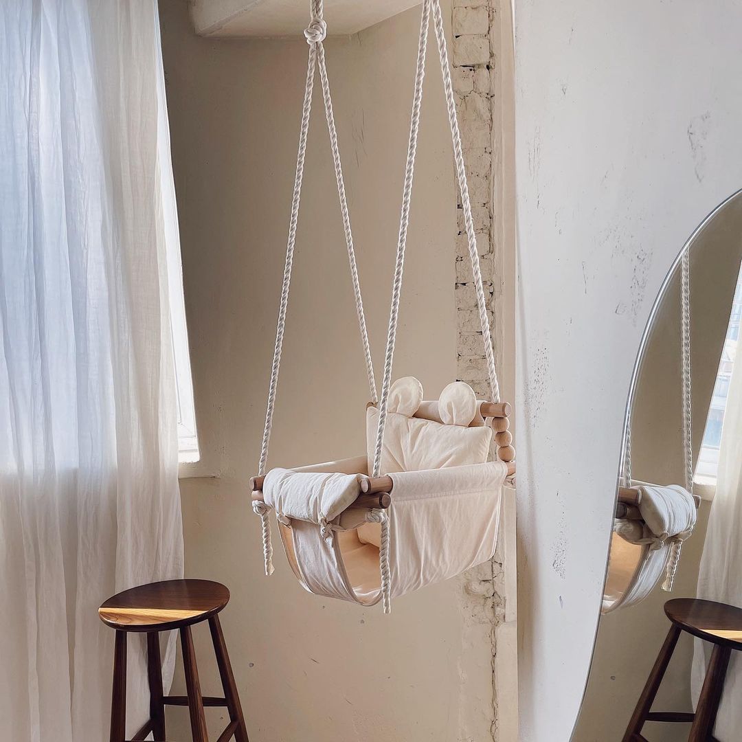 Balançoire d&#39;intérieur pour bébé, petit panier, balançoire en tissu, balançoire pour enfants