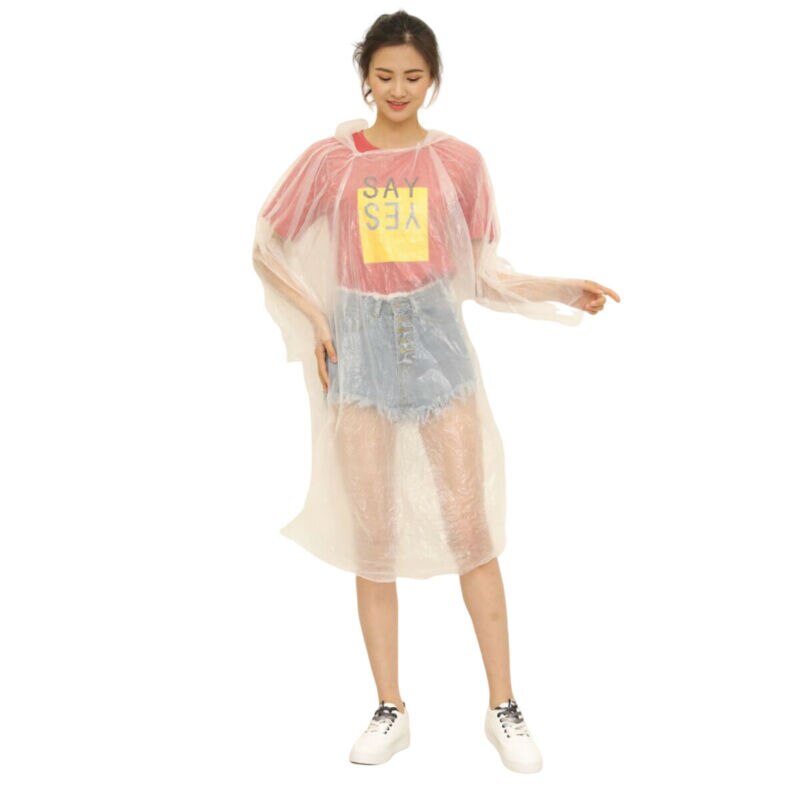 Womens Waterdichte Regenjas Poncho Single Layer Regenjas Pvc Regenkleding Voor Volwassenen Willekeurige Kleur