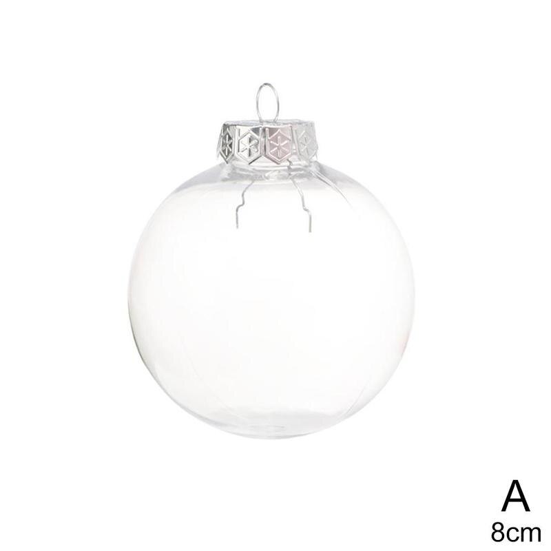 Bola grande de decoración de Navidad, adorno de plástico transparente, ideal para , suministros para fiestas, 8cm/10cm: 8cm