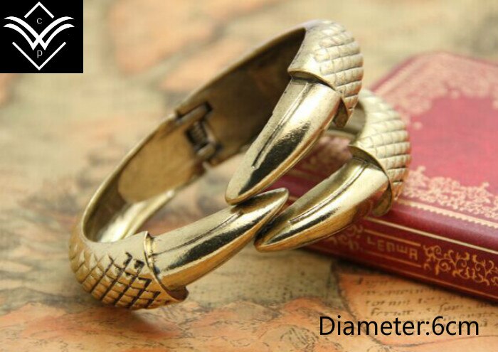 Estilo Vintage Antique Brass Eagle Talon pulseira