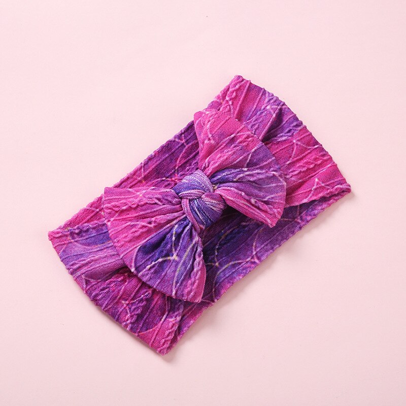 Fascia per bambini Nylon ragazze stampa floreale copricapo treccia bambini turbante elastico cavo accessori per capelli per neonati fascia per capelli morbida: 3