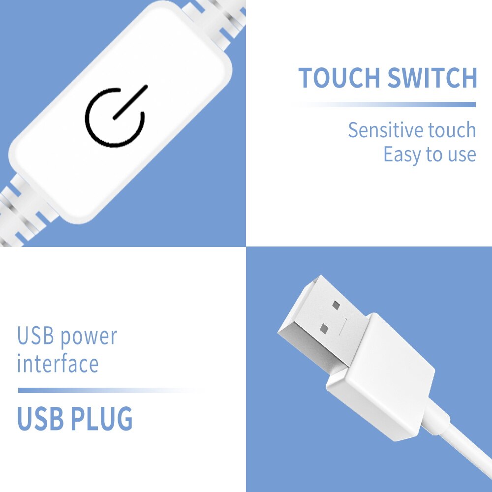 5v led-badkamerverlichting met aanraaksensor, dimbare usb-make-upspiegelverlichting, kaptafellamp in hollywood-stijl, 2 6 10 14 modules