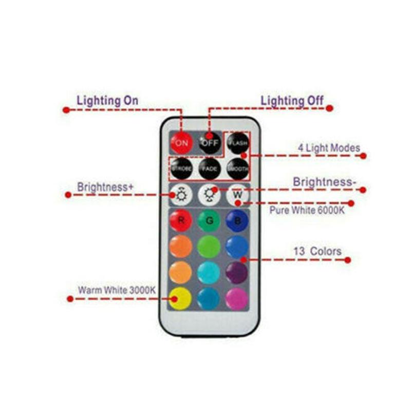 10X Waterdichte Afstandsbediening Gekleurde Led Licht Grens Stijl Efx Accent Multi-color Afstandsbediening Dompelpompen Duiken Licht