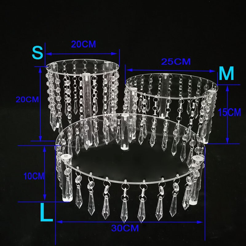 Wedding Acrylic Crystal Cake Stand Display Round Cake Holder Wedding Decoration Cake Rack Shelf: L