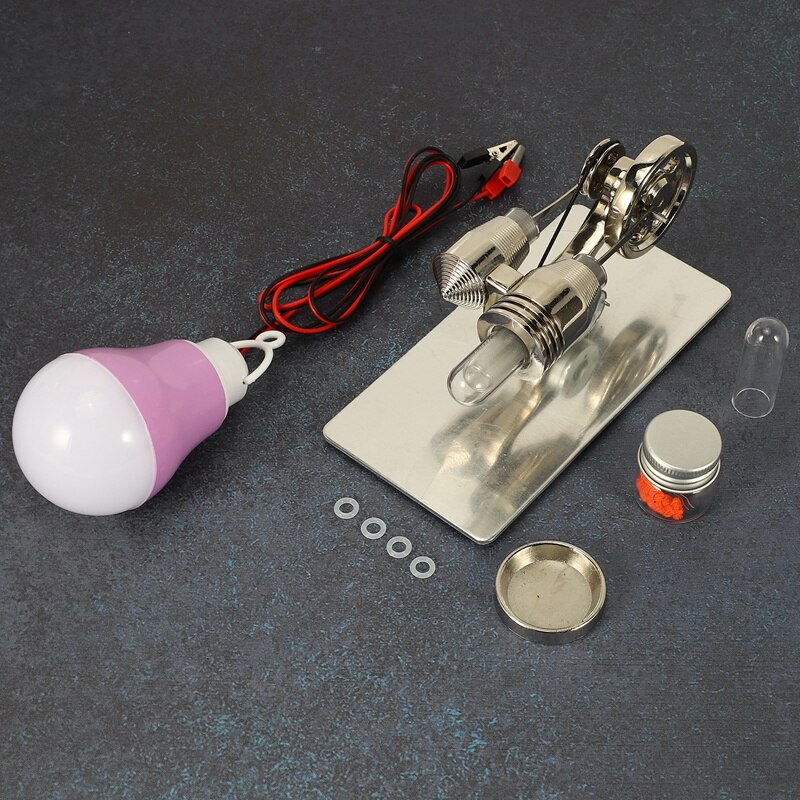 Mini Stirlingmotor Model Motor Warmte Stoom Onderwijs Diy Model Ambachtelijke Speelgoed Science Elektriciteit Generator Kit