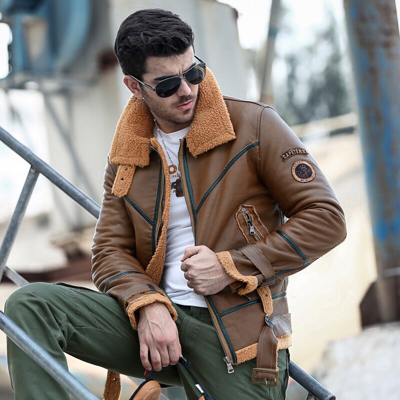 77City Killer Winter Leather Jacket Men Wool Jackets Outerwear Bomber Thick Warm PU Leather Retro Jackets Size M-2XL