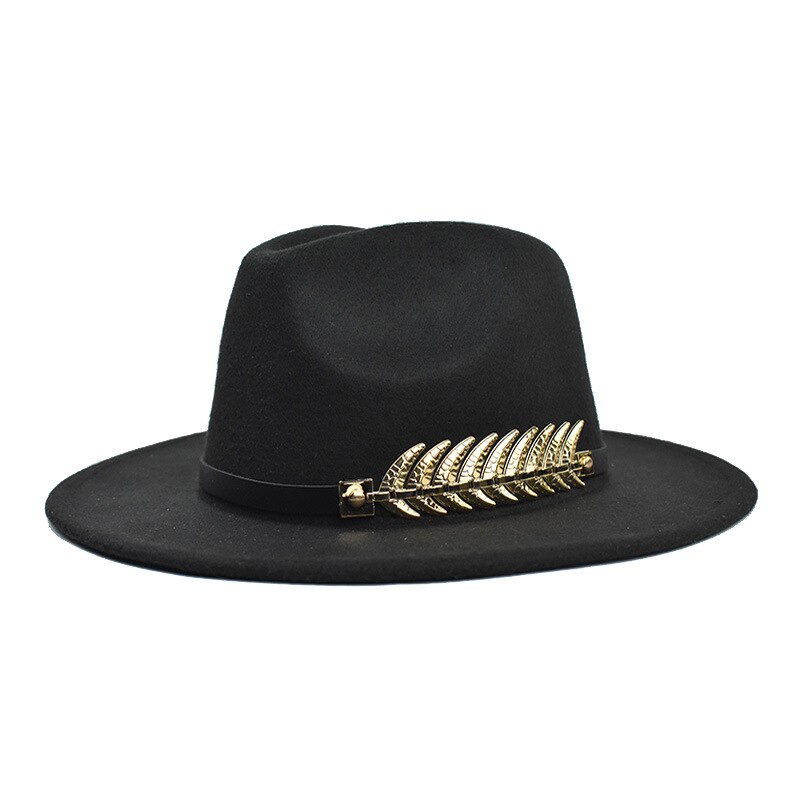 Vintage klassisk filt jazz fedora hat stor brimmed hat cloche cowboy panama til kvinder mænd mænd sort rød bowler hat og bowler hat: 2