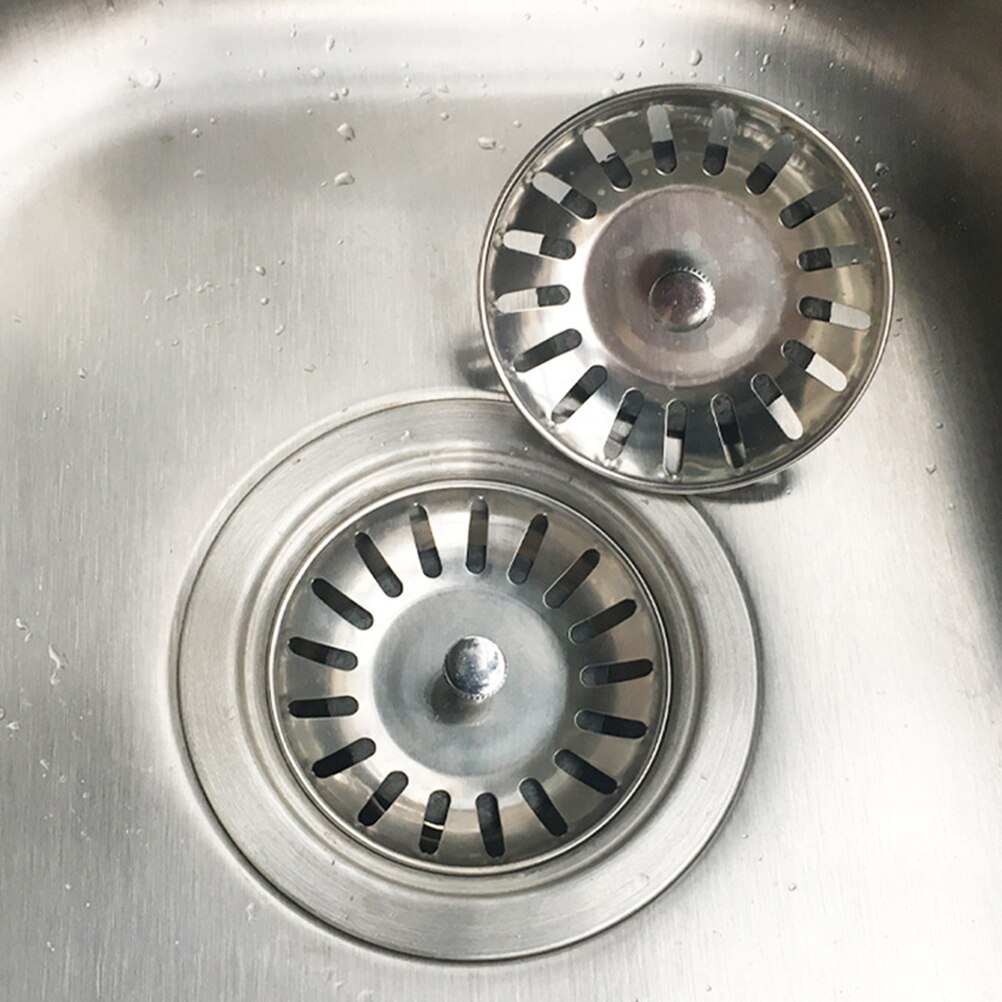 2 Stuks Roestvrij Stee Keuken Gootsteen Stop Plug Keuken Gootsteenzeefje Stopper Afval Plug Bad Sink Zeef Cover Gat