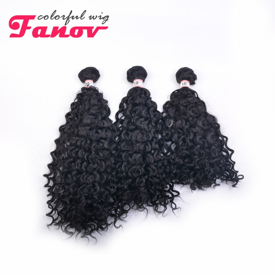 Kinky Curly Synthetic Hair Extensions Bundles 3 Pieces Heat Resistant Weave Hair Bundles For Black Women