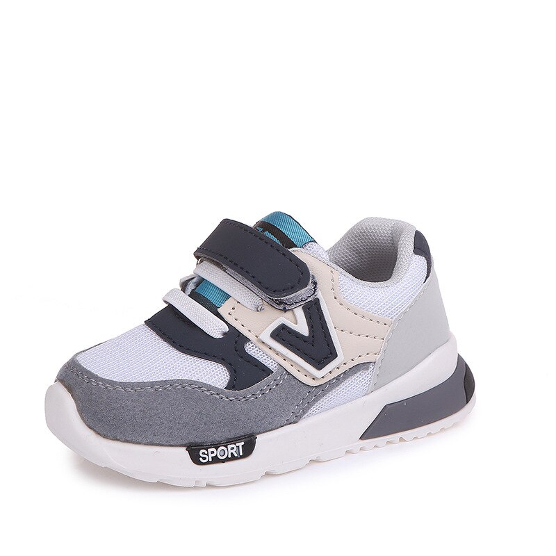 Maat 21-30 Jongens Ademende Loopschoenen Meisjes Slijtvaste Sneakers Baby Peuter Schoenen Kinderen Anti-Gladde casual Sneakers: Grijs / 25