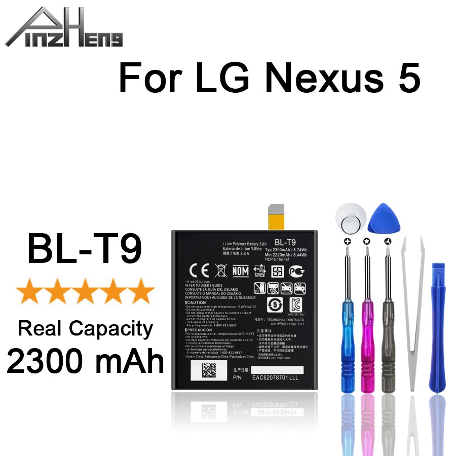 Pinzheng 100% 2300Mah Vervangende Telefoon Batterij Voor Lg Nexus 5 E980 Nexus G D820 D821 BL-T9 BLT9 Batterijen met Gereedschap