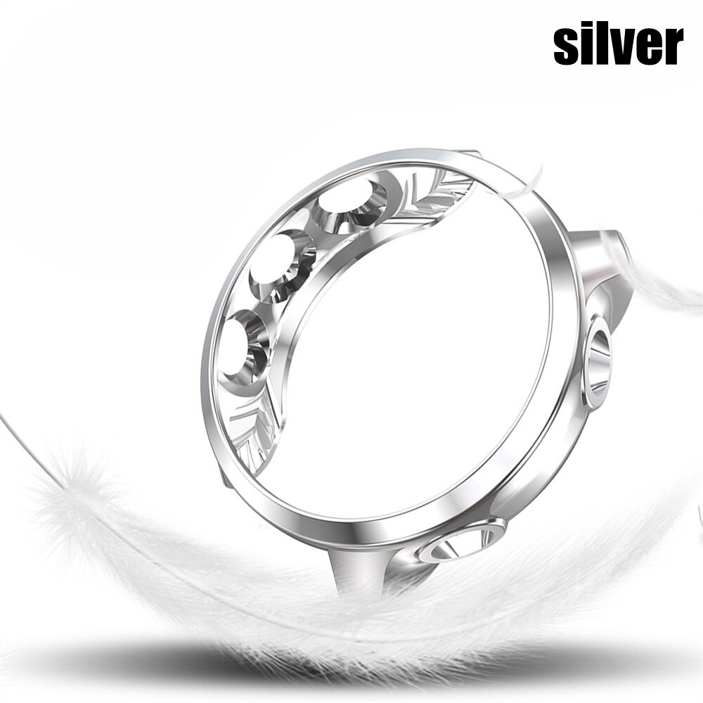 Ultra Slim Protector Case for Garmin Forerunner 245 245M Ultra Slim Soft Hollow out Watch Cover Protective Bumper Shell: Silver