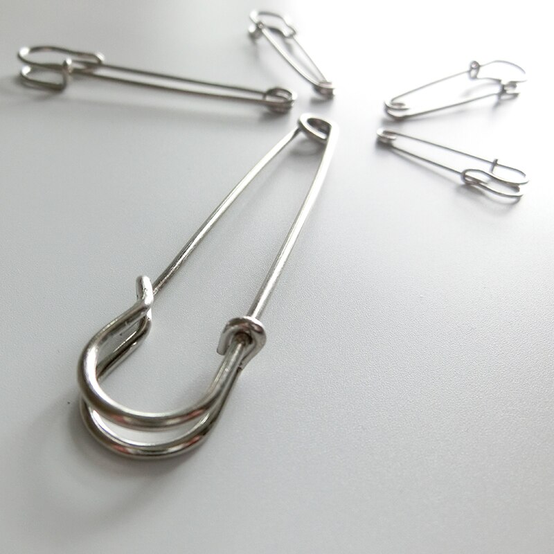 30 stk / sæt store metal sikkerhedsnåle sølvfarvede stifter til smykker håndværk diy syværktøj tilbehør tøj tilbehør stifter