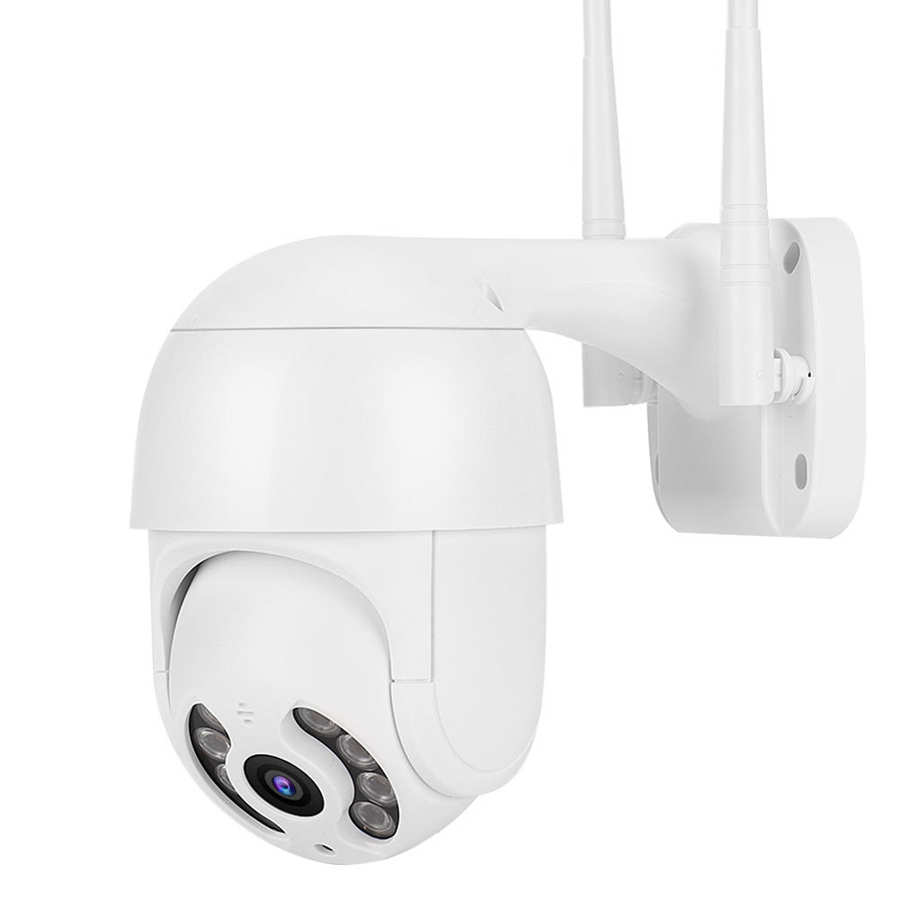 Udendørs sikkerhedskamera 2in vandtæt ptz mini dome kamera 1080p wifi 8 lys sikkerhedsovervågning arbejde med icsee 110-240v