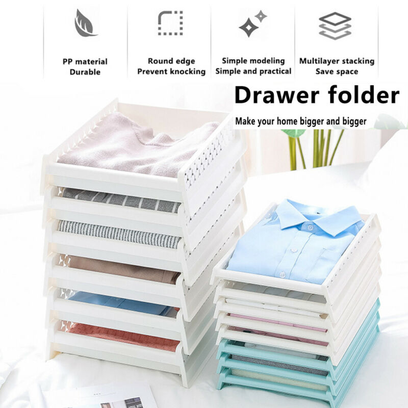 Stackable Plastic Drawer Clothes Closet Cabinet Home Storage Board Organiser