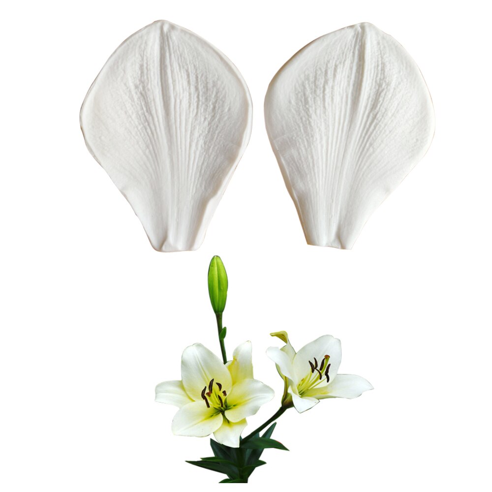 Molde de silicona grande de pétalos de flor de lirio, Fondant de Chocolate, pasta de goma de azúcar, arcilla de resina para decoración de pasteles, DIY, M2123